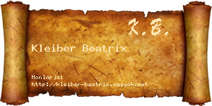 Kleiber Beatrix névjegykártya